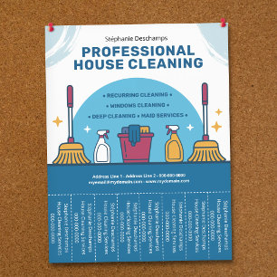 House Cleaning Flyer with Tear-Off Tabs