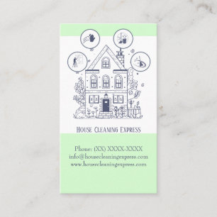 House Cleaning Home Services Charming Business Car Card