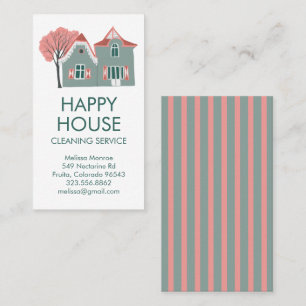 House Cleaning Home Services Charming Business Card