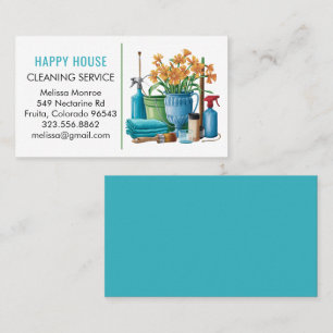 House Cleaning Home Services Charming Business Card