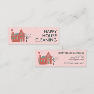 House Cleaning Home Services Charming Cute  Mini Business Card