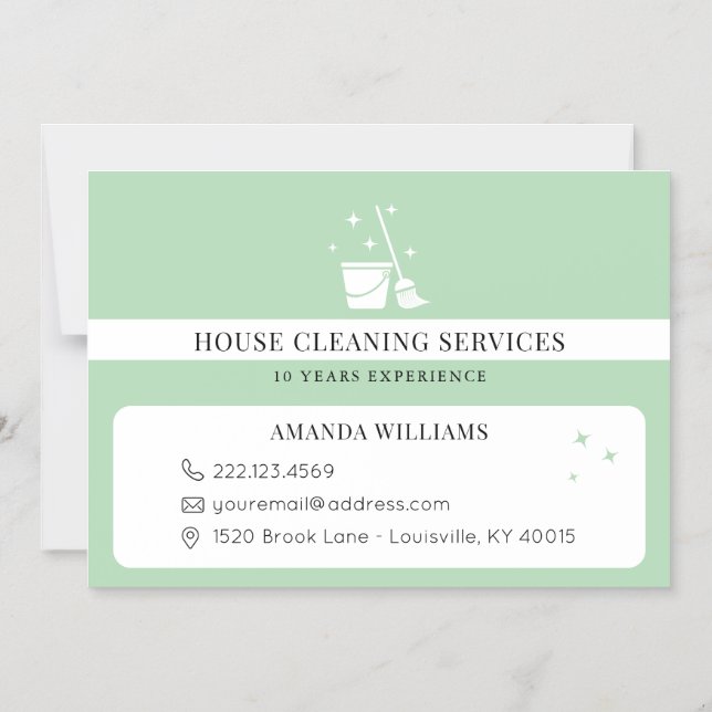 House Cleaning Home Services Magnetic Card (Front)