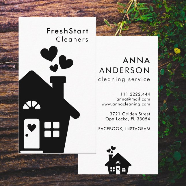 House Cleaning Home Services Minimal Simple  Business Card (Creator Uploaded)