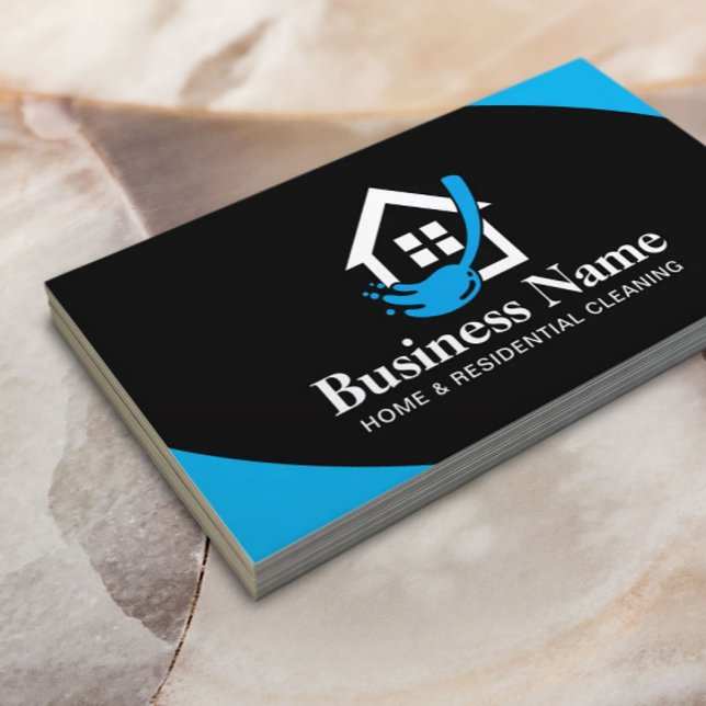 House Cleaning Housekeeping Maid Custom Logo Business Card (Creator Uploaded)