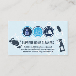 House Cleaning Icons   Cleaner Tools  Business Card