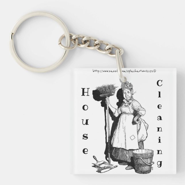 "House Cleaning" Key Ring (Front)
