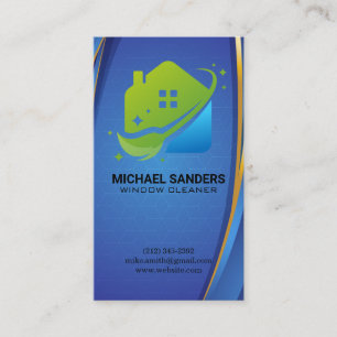 House Cleaning Logo   Broom Sparkle Business Card