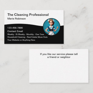 House Cleaning Maid Service Business Card