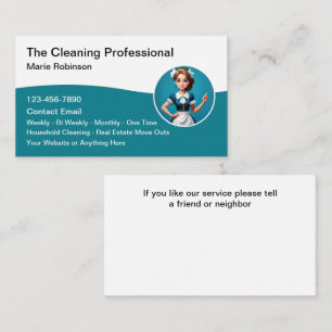 House Cleaning Maid Service Business Card
