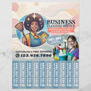 House cleaning Maid Service Flyer Tear Off Strips