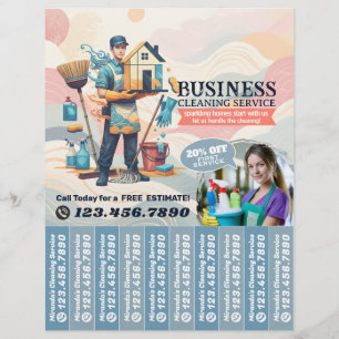 House cleaning Maid Service Flyer Tear Off Strips