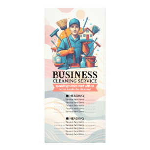 House Cleaning Maid Service Housekeeping Price Rack Card