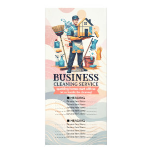 House Cleaning Maid Service Housekeeping Price Rack Card