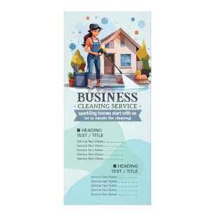 House Cleaning Maid Service Housekeeping Price Rack Card