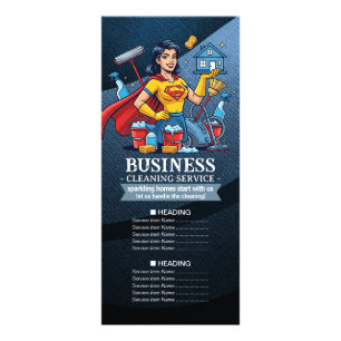 House Cleaning Maid Service Housekeeping Price Rack Card