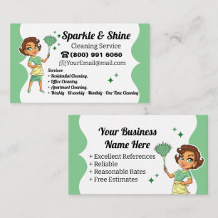 House Cleaning Maid Service Janitor Housekeeping Business Card