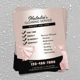 House Cleaning Maid Service Modern Rose Gold Flyer