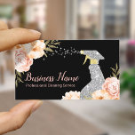 House Cleaning Maid Service Vintage Floral Business Card<br><div class="desc">House Cleaning Maid Service Vintage Floral Black Business Card.</div>