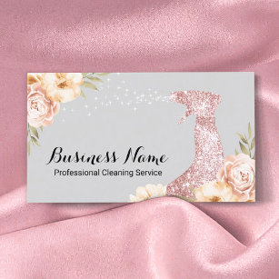 House Cleaning Maid Service Vintage Floral Business Card