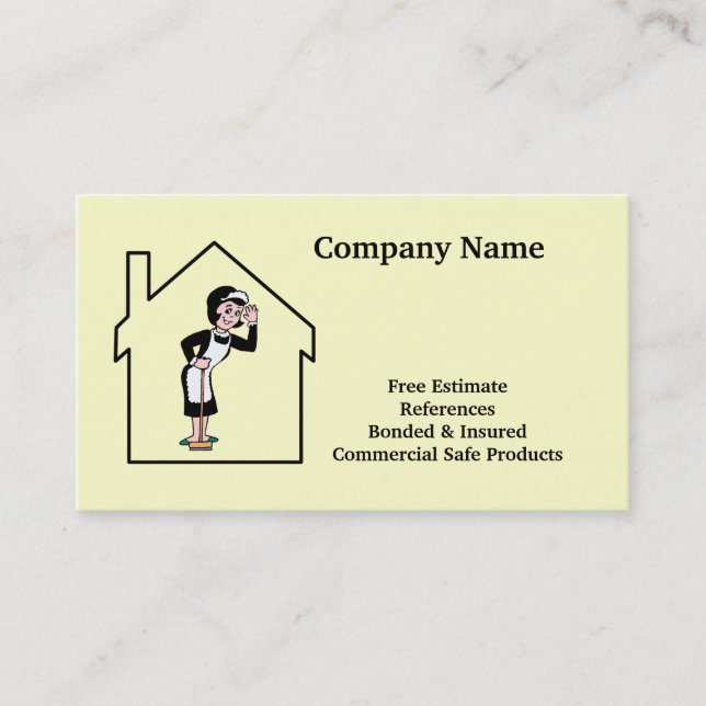House Cleaning & Maid Services Business Card (Front)