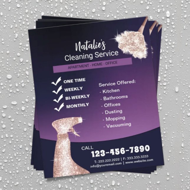 House Cleaning Modern Purple Maid Service Flyer (Creator Uploaded)