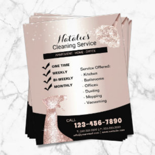House Cleaning Modern Rose Gold Maid Service Flyer