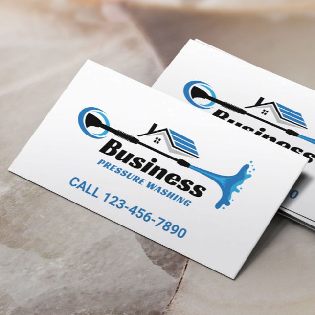House Cleaning Plain Pressure Washing Power Washer Business Card (Creator Uploaded)