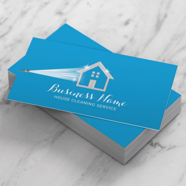 House Cleaning Power Wash Roof Cleaning Business Card (Creator Uploaded)