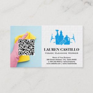 House Cleaning Products QR Scan Business Card