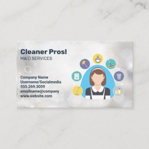 House Cleaning Pros Maids Janitors Business Card