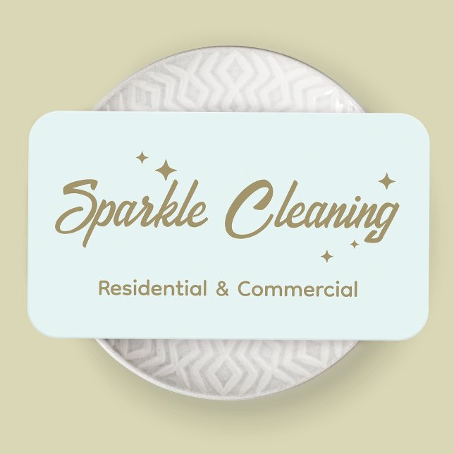 House Cleaning Retro Stars Business Card (Creator Uploaded)