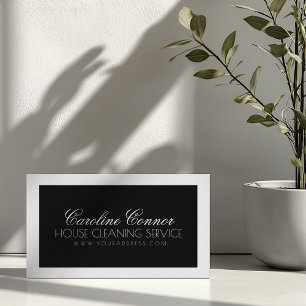 House Cleaning Service Black & White Bold Card