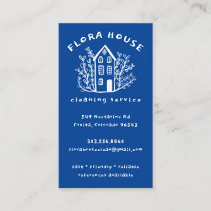 House Cleaning Service Home Hand Drawn Logo  Business Card