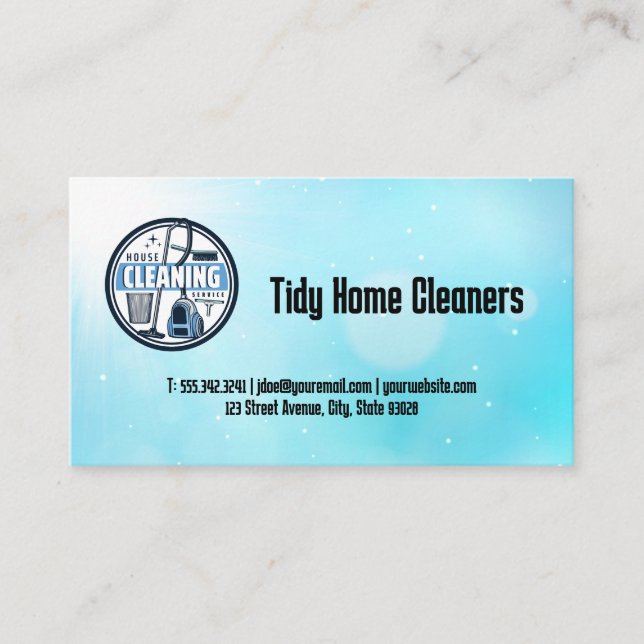 House Cleaning Service | Maid Cleaning Tools Business Card (Front)