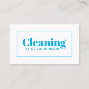 House Cleaning Service Minimal Blue Business Card