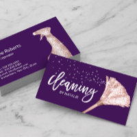 House Cleaning Service Rose Gold Duster Purple