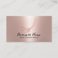 House Cleaning Service Rose Gold Mop Logo