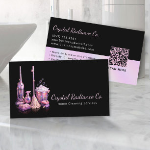 House Cleaning Service Supplies Modern QR Code Business Card