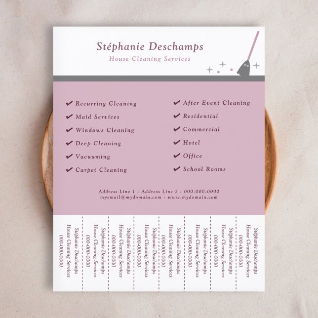 House Cleaning Service Tear Off Strips Flyer (House Cleaning Tear Off Strips Flyer)