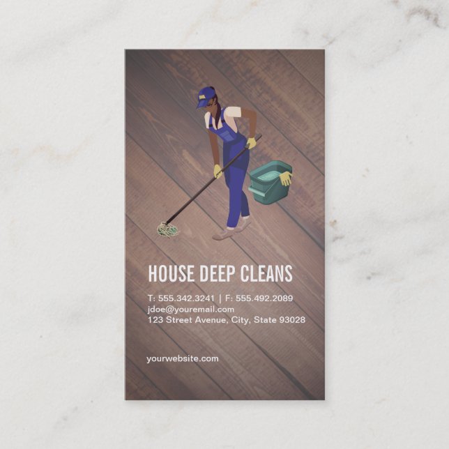 House Cleaning Services Business Card (Front)