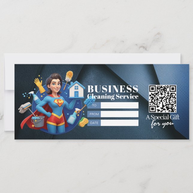 House Cleaning Services Gift Certificate Voucher Invitation (Front)