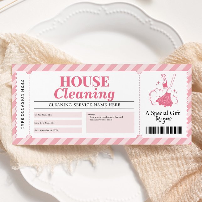 House Cleaning Services Gift Certificate Voucher Invitation (Creator Uploaded)