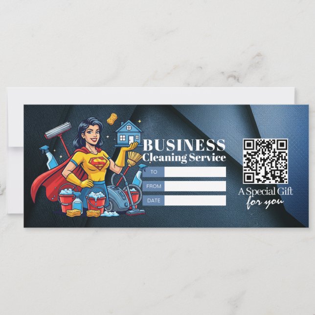 House Cleaning Services Gift Certificate Voucher Invitation (Front)