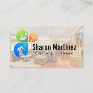 House Cleaning Services Icons   Home Living Room  Business Card