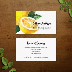 House Cleaning Services Lemon Slice Housekeeping Business Card