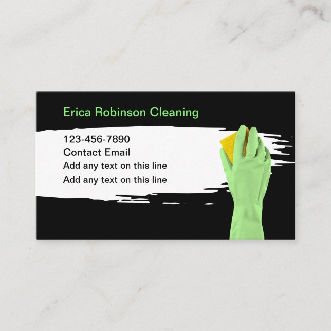 House Cleaning Simple Unique Business Cards (Front)