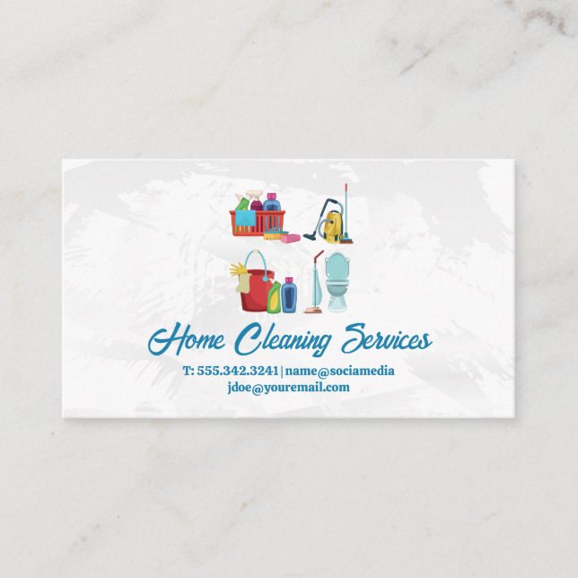 House Cleaning Supplies and Services Business Card (Front)