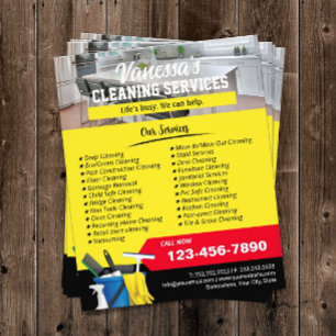 House Cleaning Window Cleaning Maid Service Gold Flyer