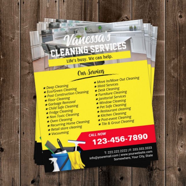 House Cleaning Window Cleaning Maid Service Gold Flyer (Creator Uploaded)