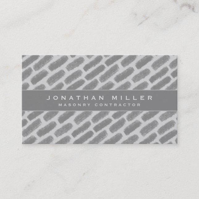 House Construction | Masonry | Grey Bricks Business Card (Front)